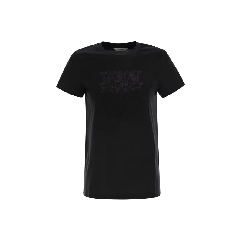 MaxMara Logo Embroidered Crewneck T Shirt-0