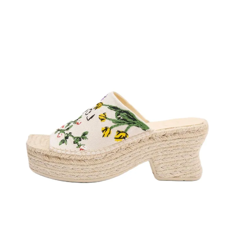 LOEWE Petal Slide Slippers 8cm Women's Beige-0