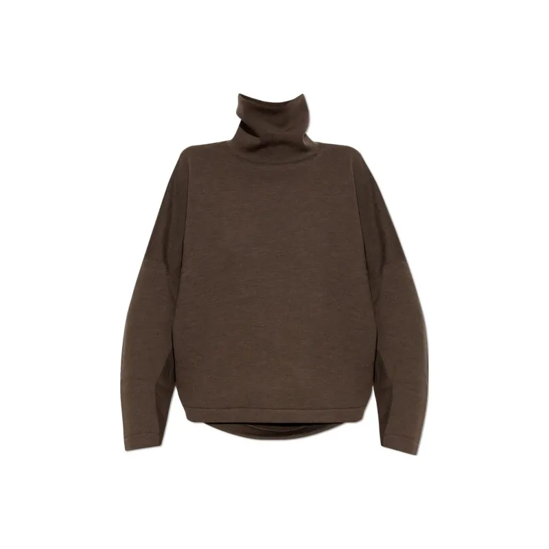 Lemaire High Neck Sweatshirt 'Dark Brown Melange'-0