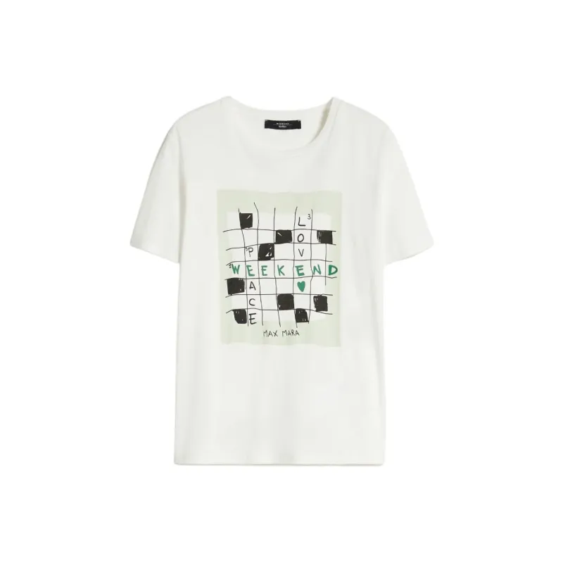 MaxMara Sante Collection Printed Jersey T-Shirt T-Shirt Women's White-0