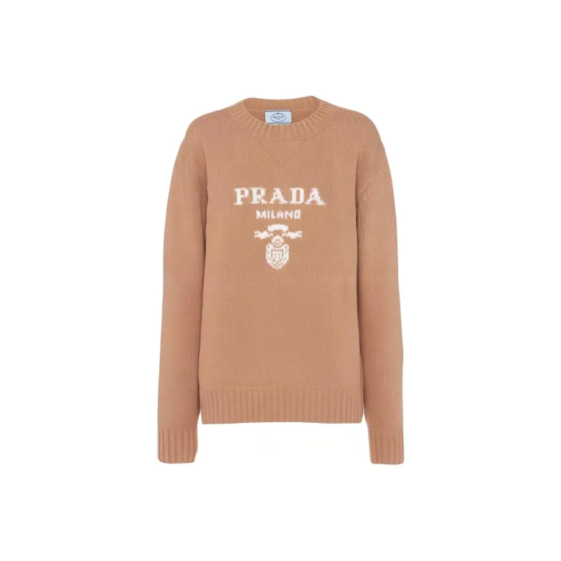 PRADA Logo-intarsia Cashmere-wool Jumper-0