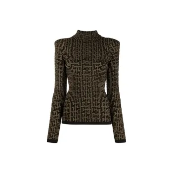BALMAIN FW21 Slim Fit Sweater Women's Green