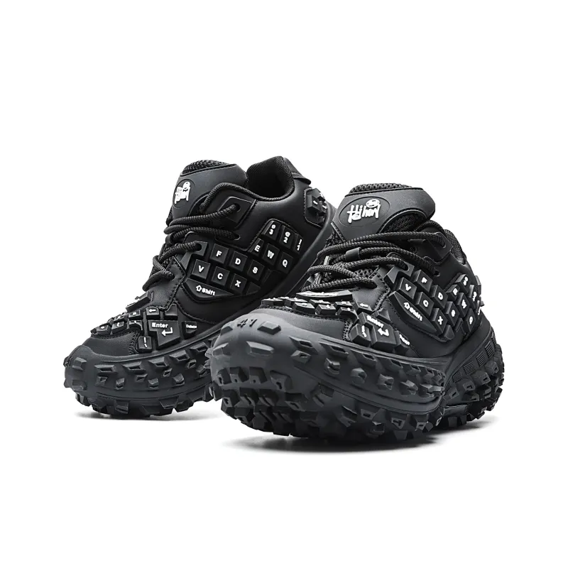 ORD Impact Resistant Support, Abrasion Resistant, Lightweight, Slip Resistant Low Top Chunky Sneakers Unisex Black-2