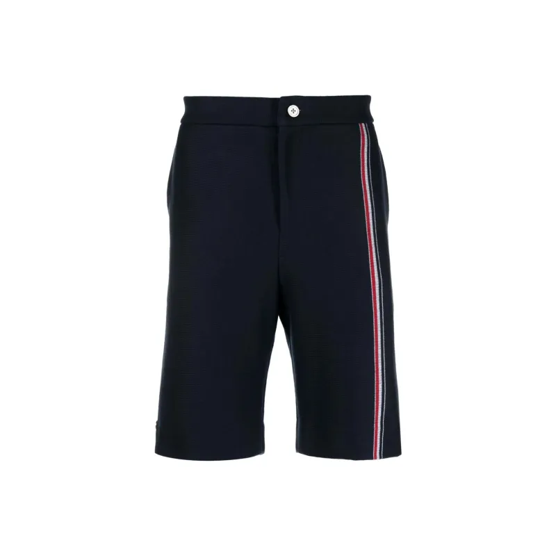THOM BROWNE Rwb Stripe Knee Length Bermuda Shorts-0
