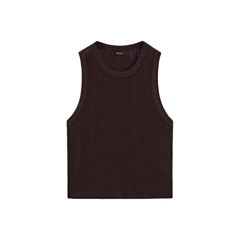 Massimo Dutti Tank Tops Women's Umber Red-0