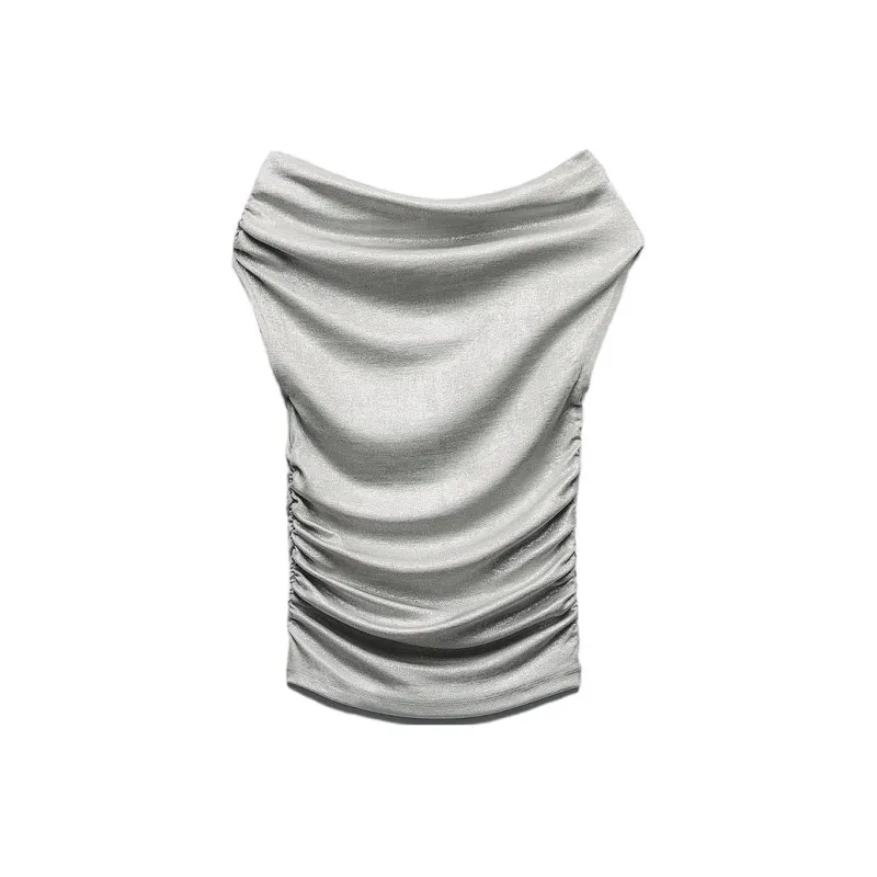 ZARA T-Shirts Women's Silver-0