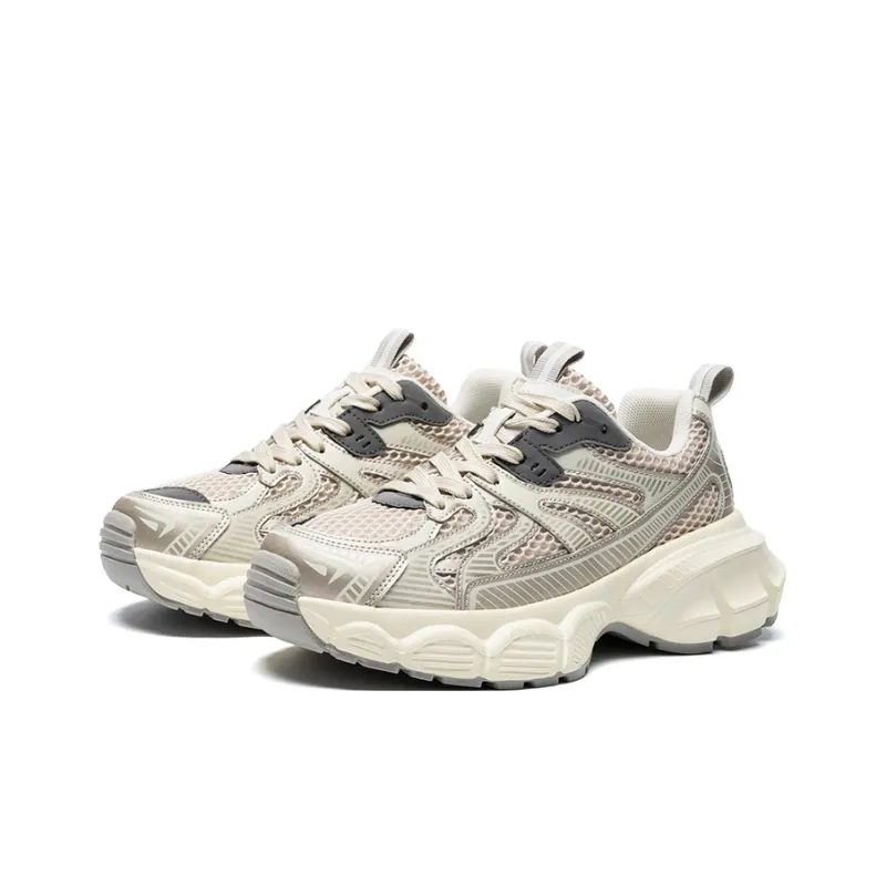 DEFINE CHOICE Low Top Chunky Sneakers Unisex Beige Gold-1