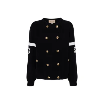 GUCCI Logo Embroidered Button-Up Cardigan