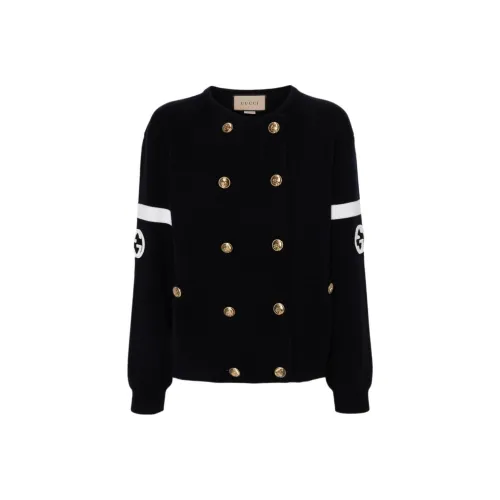 GUCCI Logo Embroidered Button-Up Cardigan