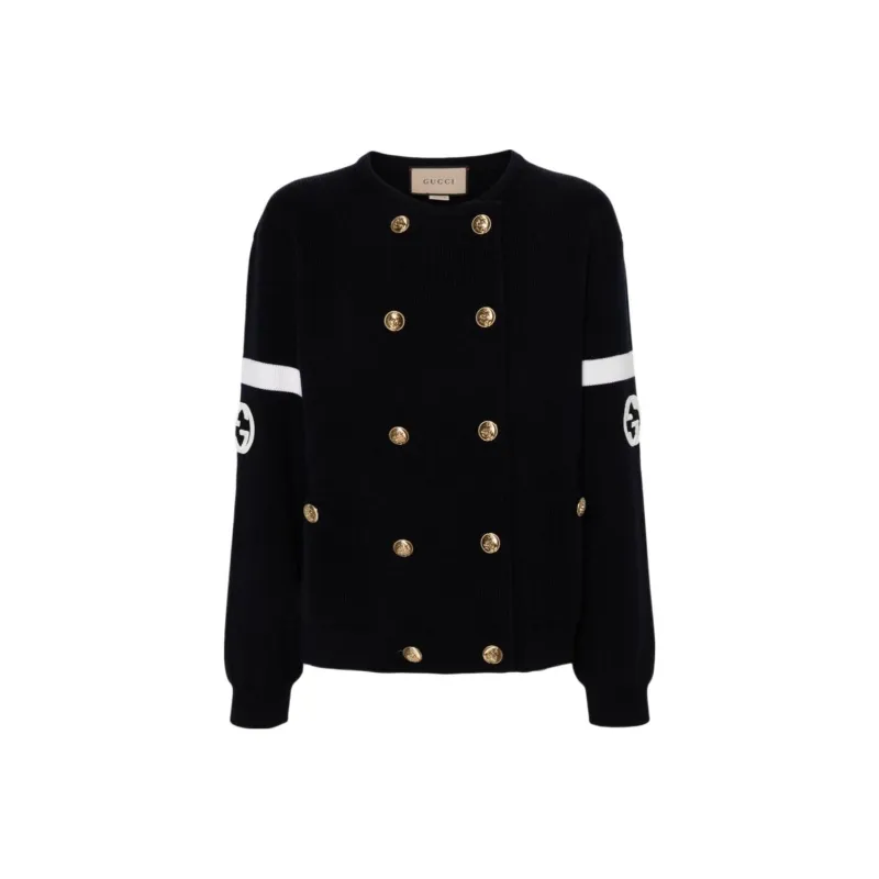 GUCCI Logo Embroidered Button-Up Cardigan-0