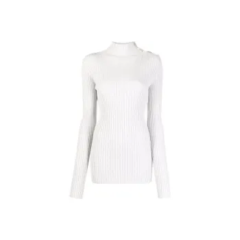 MM6 Maison Margiela FW21 Turtleneck Slim Fit Long Sleeved Sweater Women's Gray