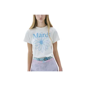 MARDI MERCREDI T Shirt Women's White Korean Style