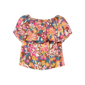 Eres Cardamone Floral-print Bardot Top