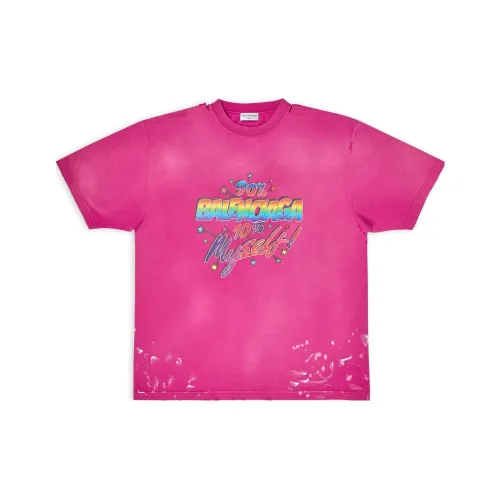 Balenciaga Women's 90/10 Large Fit Vintage T Shirt Dark Pink