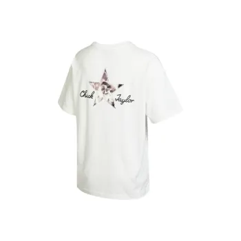 Converse Drop Shoulder Sleeve T Shirt Women's White