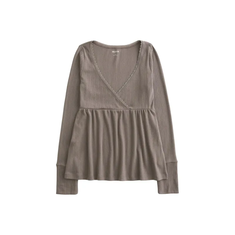 Hollister T-Shirt Women's Brown-0