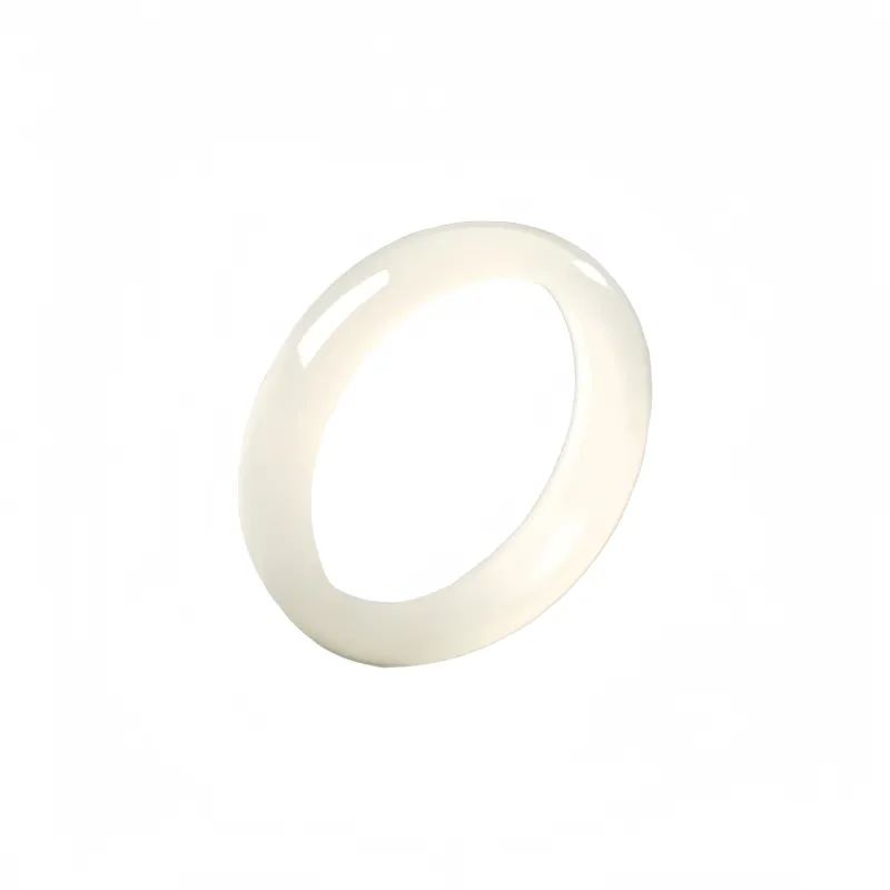 MY WORLD BEGINS AND ENDS WITH YOU Hetian Jade Rings Pale Greenish White Jade Unisex-0
