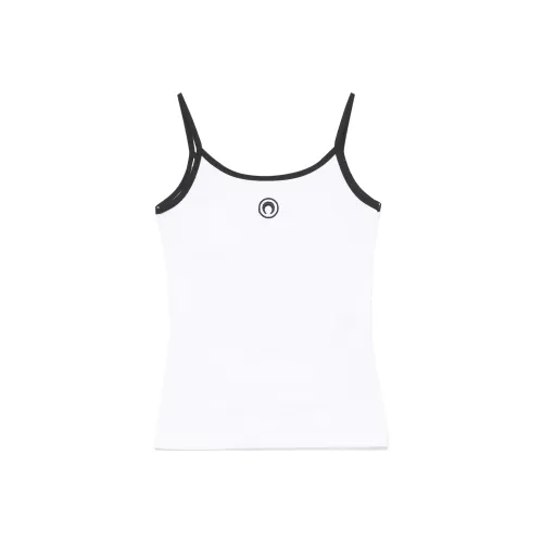 Marine Serre Contrast Trim Moon Logo Ribbed Tank Top