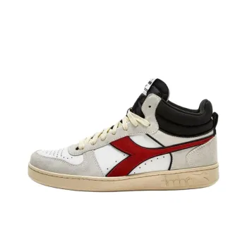 Diadora Magic Basket Anti Slip Wear Resistant High Top Skateboard Shoes Men's White Gray Red