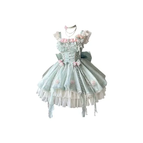 COVT Lolita Fashion Women's Green Mini Dress