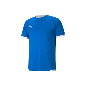 PUMA TeamLIGA Soccer Jersey Men's Electric Blue Lemon Water Puma White