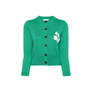ISABEL MARANT ETOILE Newton Logo-intarsia Cardigan