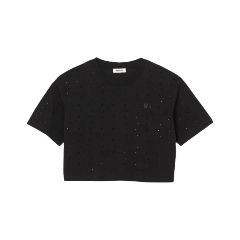 Sandro Logo-embroidered Cotton T-shirt-0