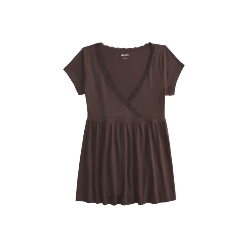 Hollister T-Shirt Women's Brown-0