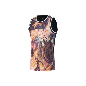 LiNing Basketball Apparel Men's Multicolor Photo Print Black