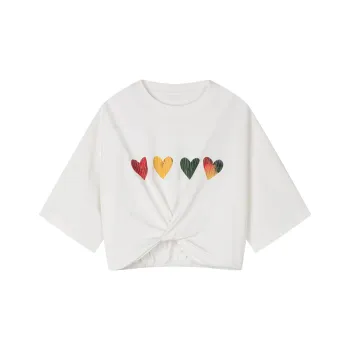 UOOYAA LOVE 50% Capsule Series Crop Tops Women's White