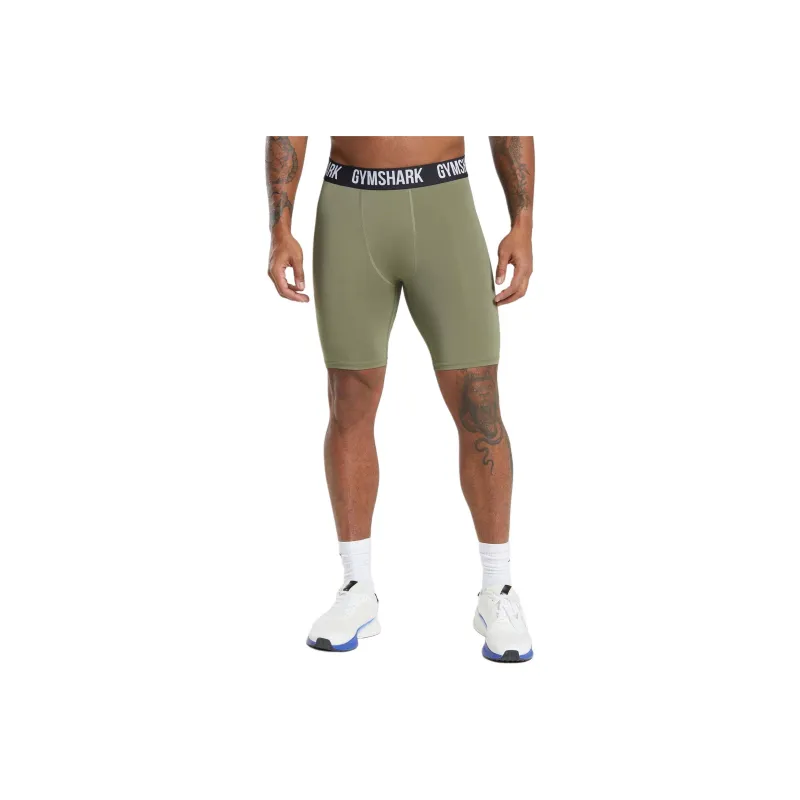GYMSHARK ELEMENT BASELAYER SHORTS Sports Shorts Men's Green-0