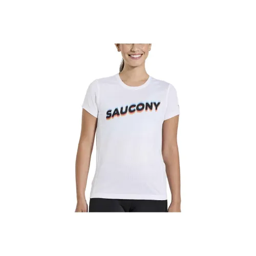 Saucony Stopwatch Graphic Short Sleeve T-Shirt Women's White