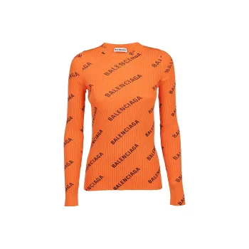 Balenciaga T Shirt Regular Fit Women's Orange