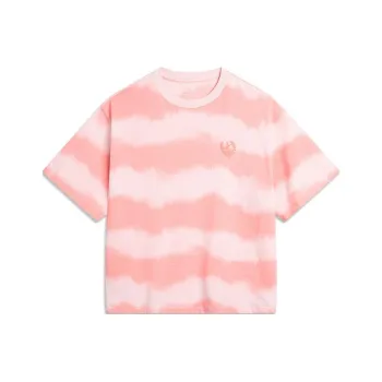 LiNing Sports Life Collection Drop Shoulder Sleeve T Shirt Women's Camellia Pink Light Camellia Pink All Over Print