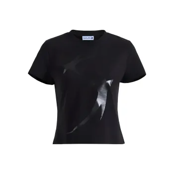 Mugler H&M Printed Fitted T shirt Black