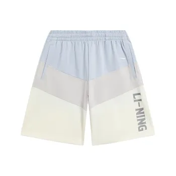 LiNing Sports Life Collection Sports Shorts Men's Ecru Celestial Blue Light Smoke Gray