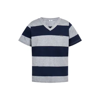 CUWU T Shirt Women's Blue Gray Stripes