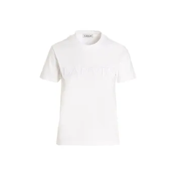 Lanvin Paris Embroidered Short Sleeve Tee 'Optic White'