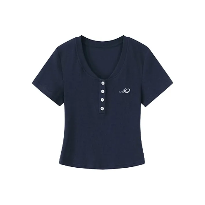 Kazakhstan T Shirt Women's Navy Blue-0