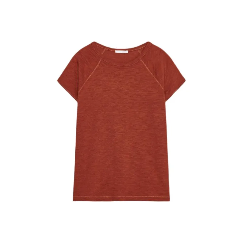 ZARA Raglan Sleeve T Shirt Women's Brick Red-0