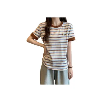 Flowers In Water T Shirt Women's Stripes