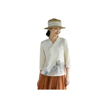 JIXIANGYUER T Shirt Women's Fish Belly White