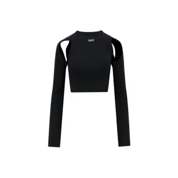 OFF WHITE Logo Printed Cut Out Detailed Top