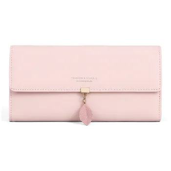 PT'SON Cow Leather Wallet Women's Pink