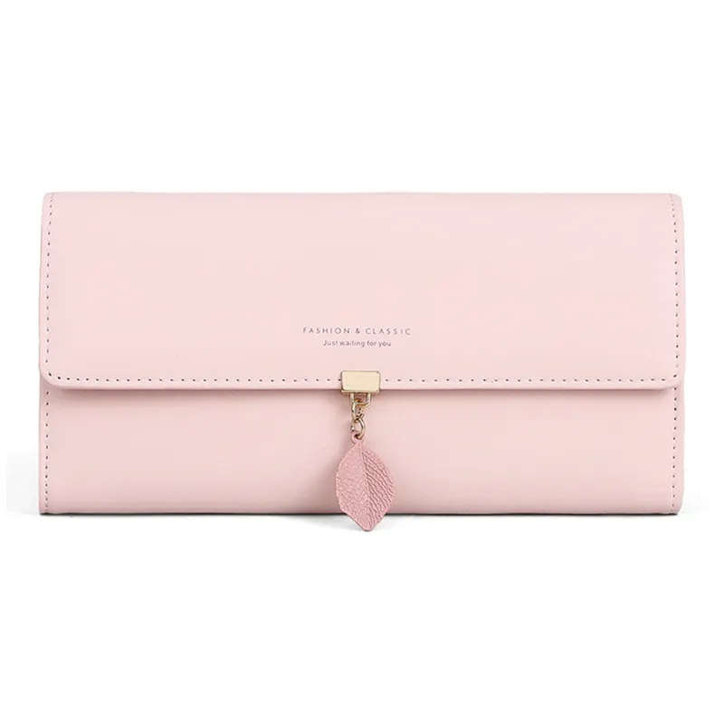PT'SON Cow Leather Wallet Women's Pink-0