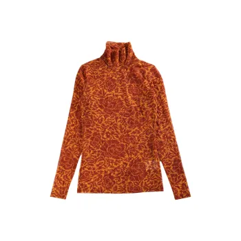 DRIES VAN NOTEN Printed Turtleneck Tee 'Orange'