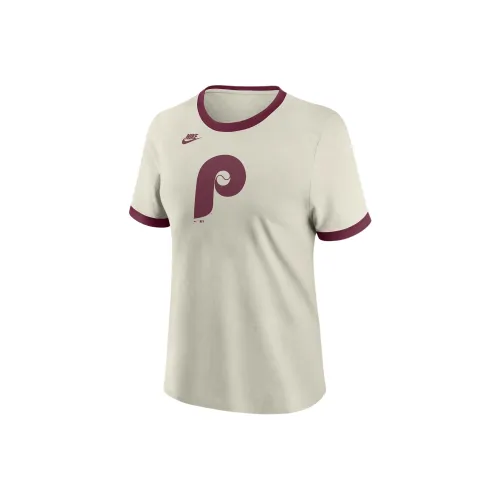 Nike Philadelphia Phillies Cooperstown Logo T-Shirt Women's Apricot