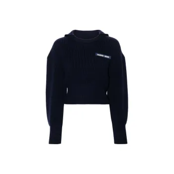 Marine Serre Logo Patch Knitted Sailor Jumper