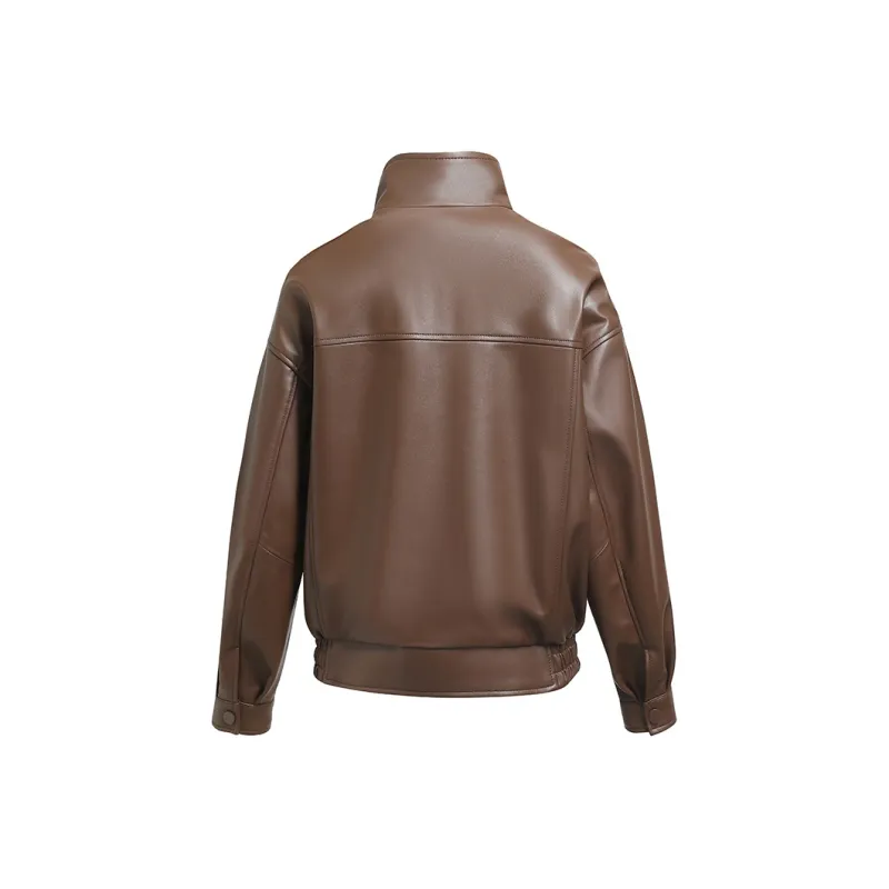 Kele Coco Leather Jacket Women's Dark Brown-1