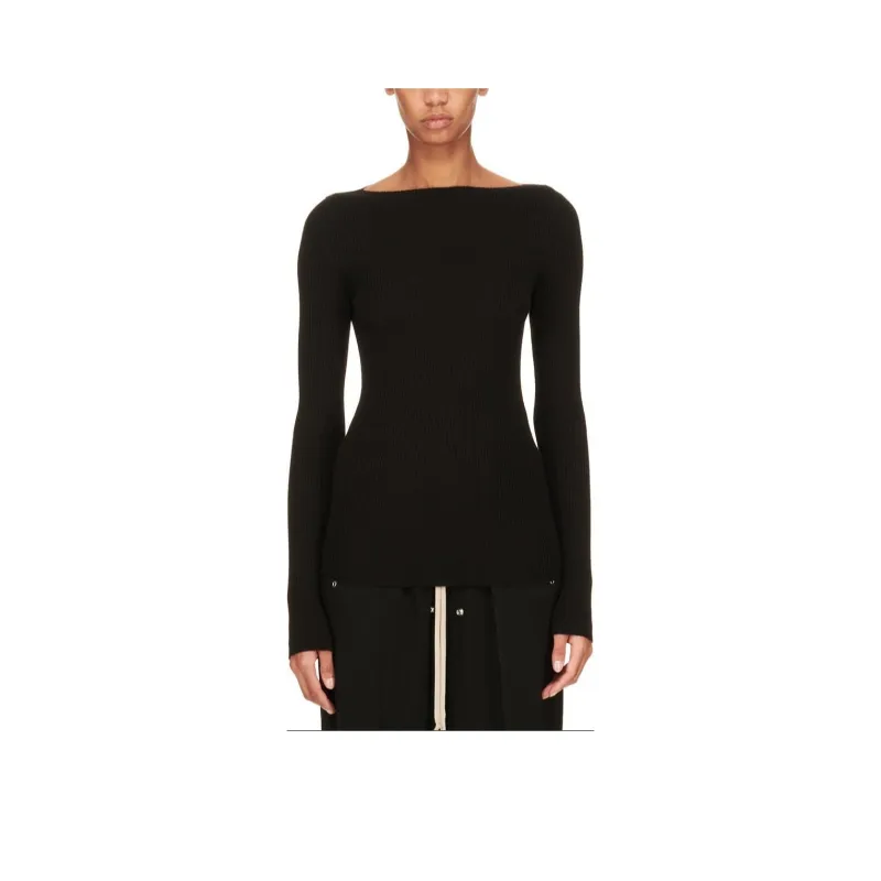 RICK OWENS Ribbed Knitted Top-0